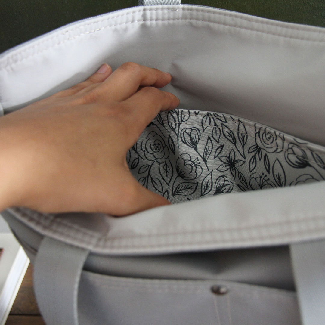 Wool + Wax Tote by Noodlehead in Grey - Bag Making Kit
