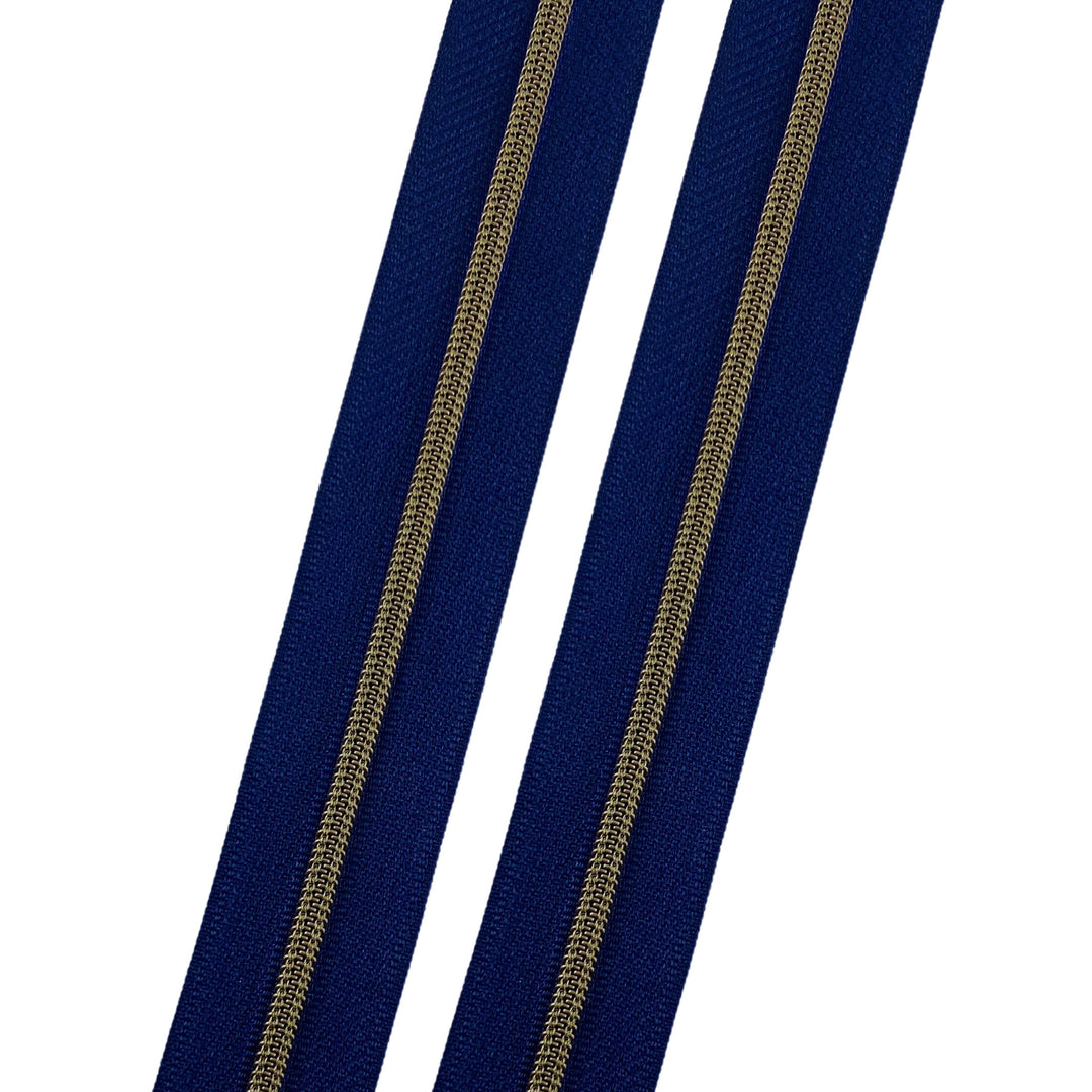 Navy - #3 Bronze Nylon Coil Zipper Tape