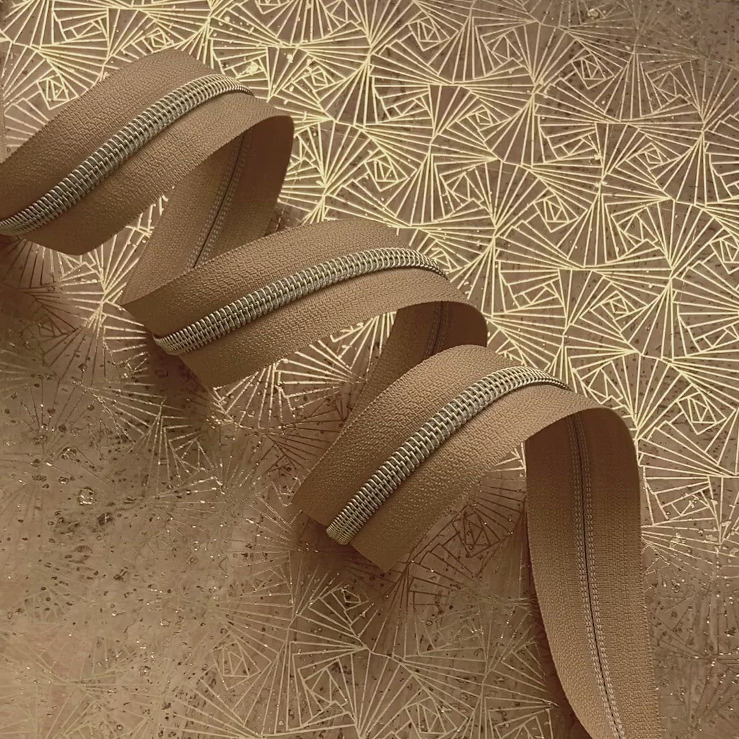 Natural - #5 Gold Nylon Coil Zipper Tape