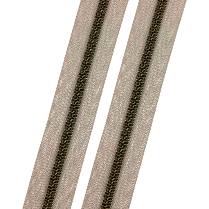 Beige - #5 Bronze Nylon Coil Zipper Tape
