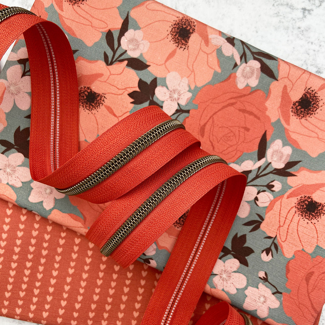 Burnt Orange - #5 Bronze Nylon Coil Zipper Tape