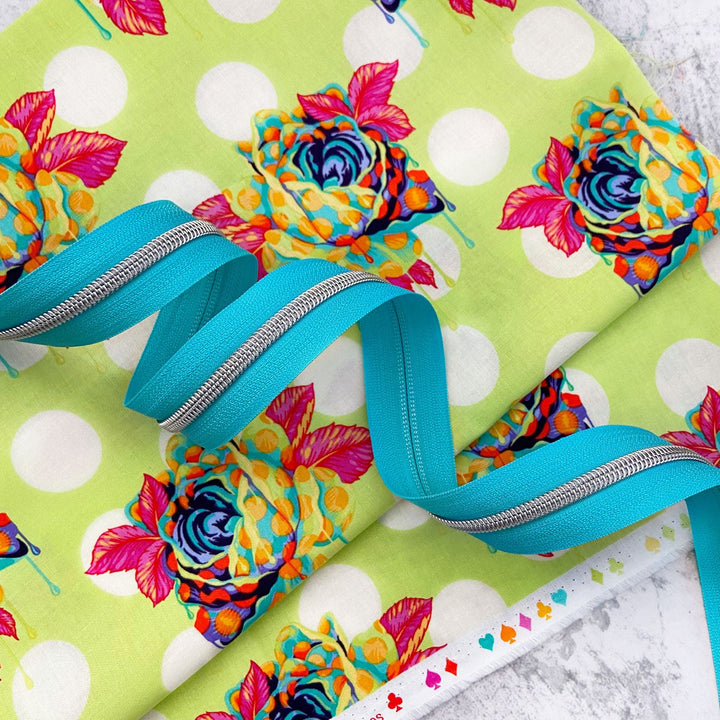 Caribbean - #5 Silver Nylon Coil Zipper Tape