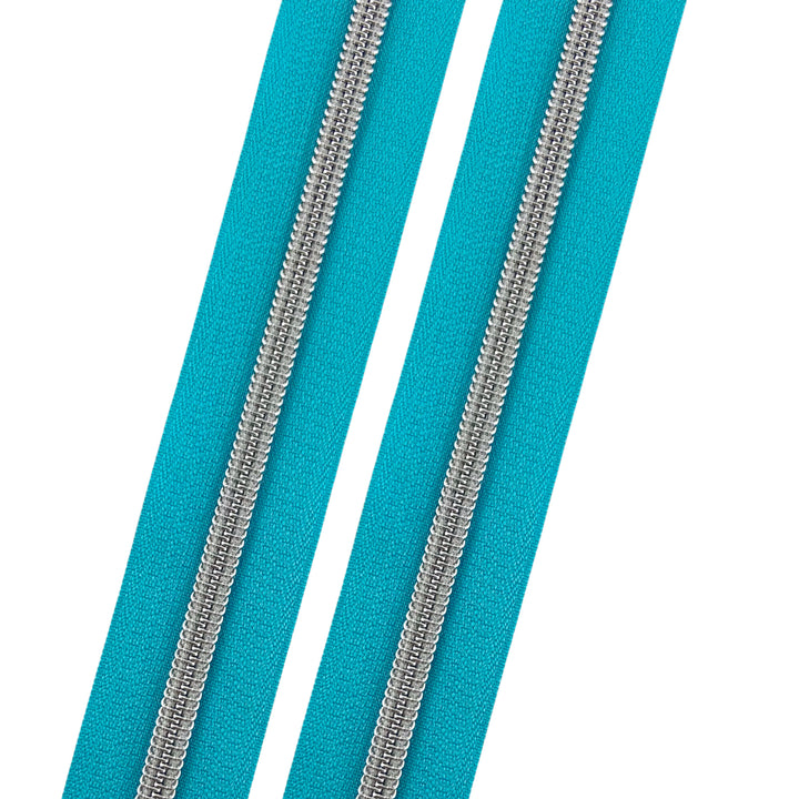 Caribbean - #5 Silver Nylon Coil Zipper Tape