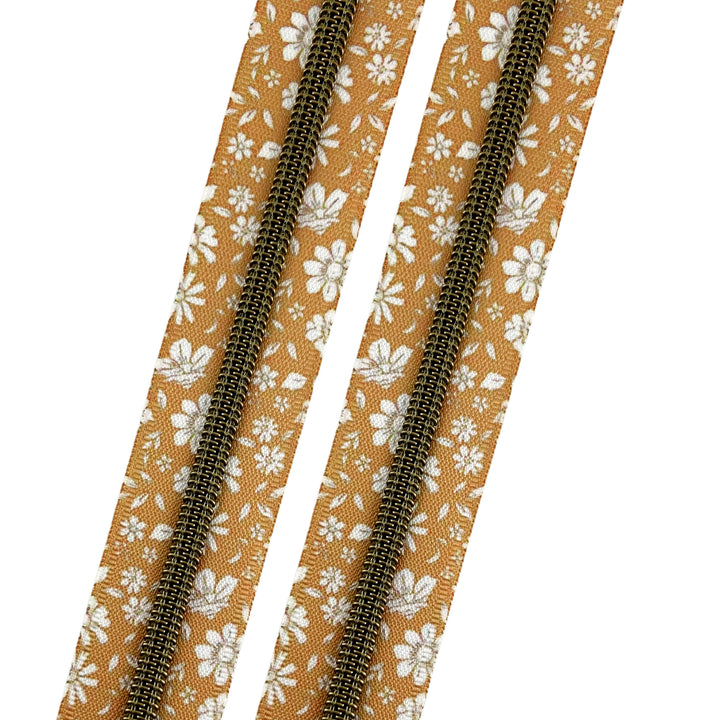 Floret in Mustard - #5 Bronze Nylon Coil Zipper Tape