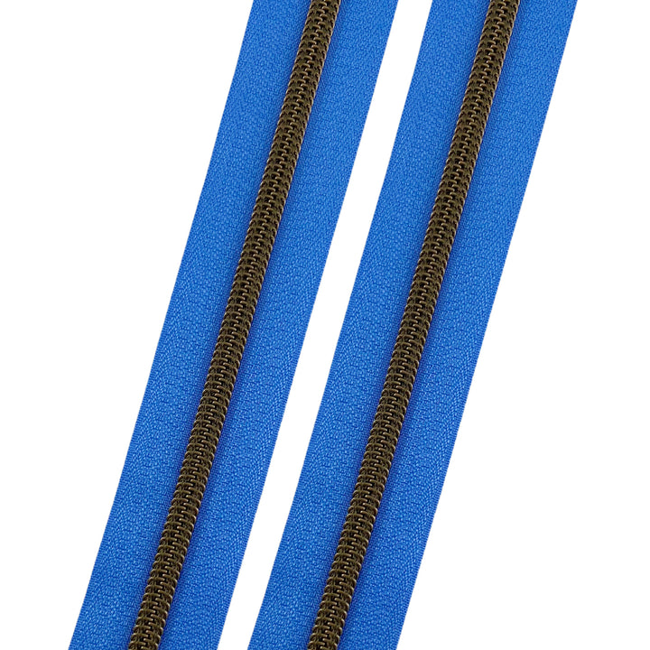 Garden Blue - #5 Bronze Nylon Coil Zipper Tape