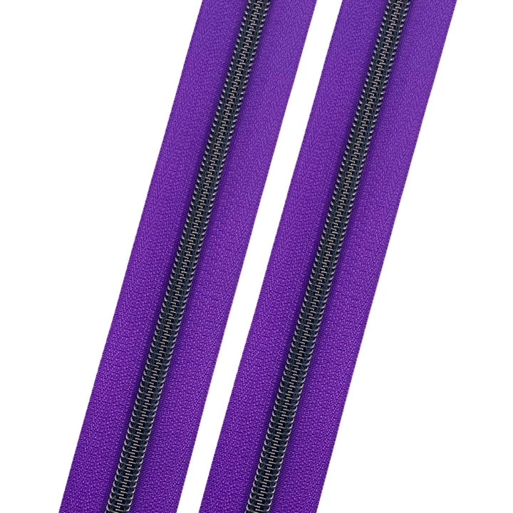 Grape - #5 Gunmetal Nylon Coil Zipper Tape