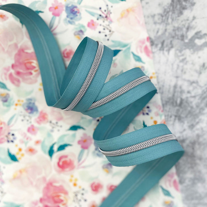 Misty Mountain - #5 Silver Nylon Coil Zipper Tape