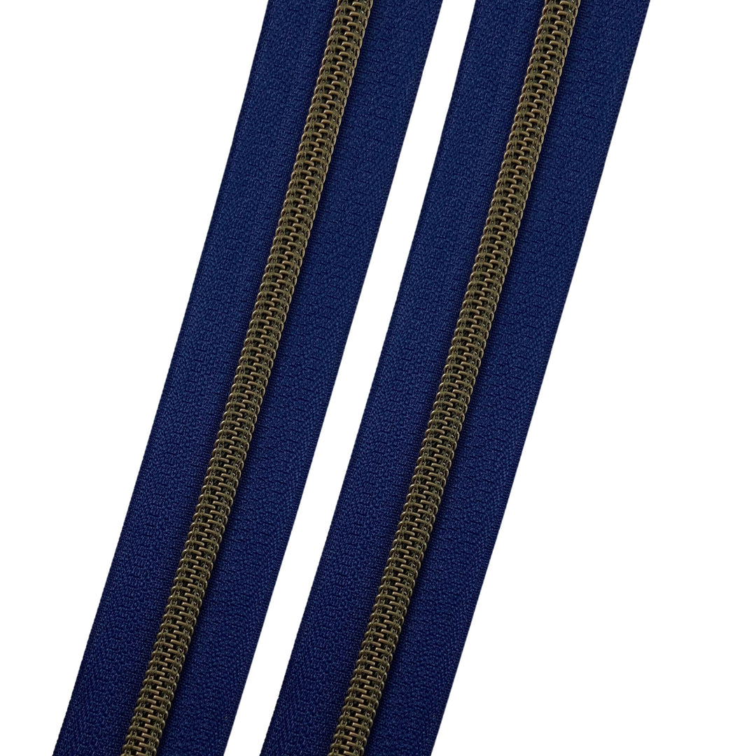 Navy - #5 Bronze Nylon Coil Zipper Tape