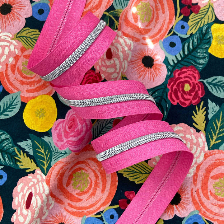 Pink Lemonade - #5 Silver Nylon Coil Zipper Tape