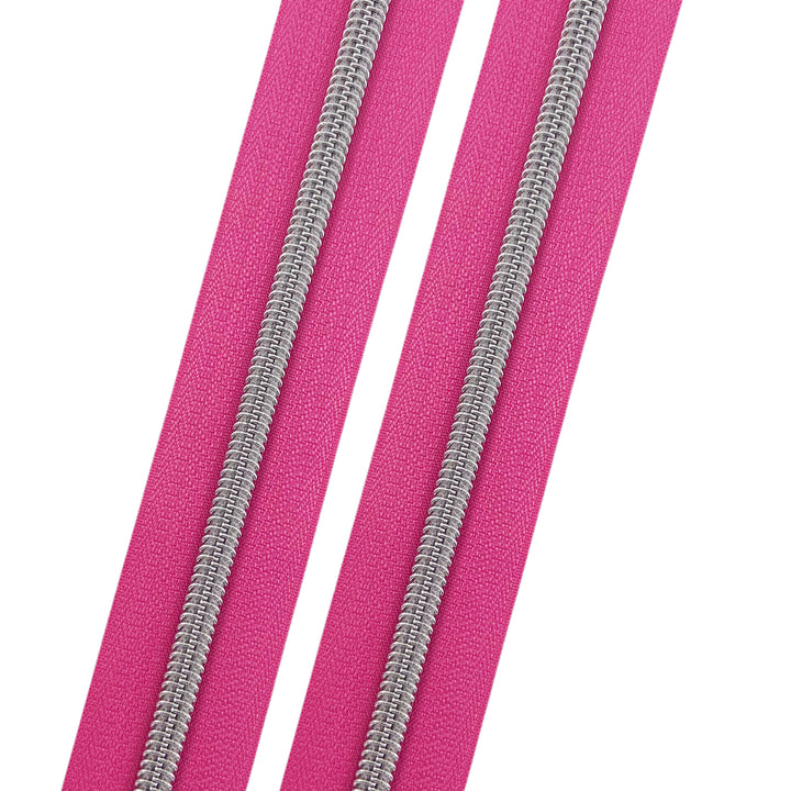 Pink Lemonade - #5 Silver Nylon Coil Zipper Tape