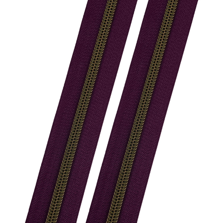 Plum - #5 Bronze Nylon Coil Zipper Tape