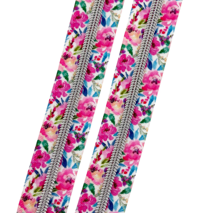 Spring Bouquet - #5 Silver Nylon Coil Zipper Tape