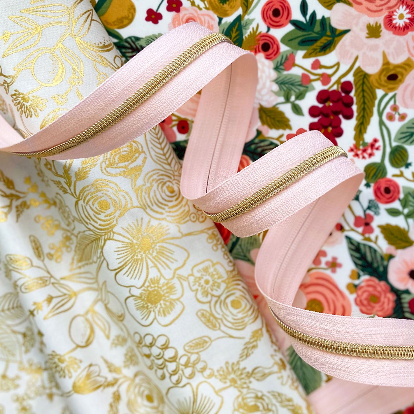 Sweet Blush 5 Gold Nylon Coil Zipper Tape Zipper Valley