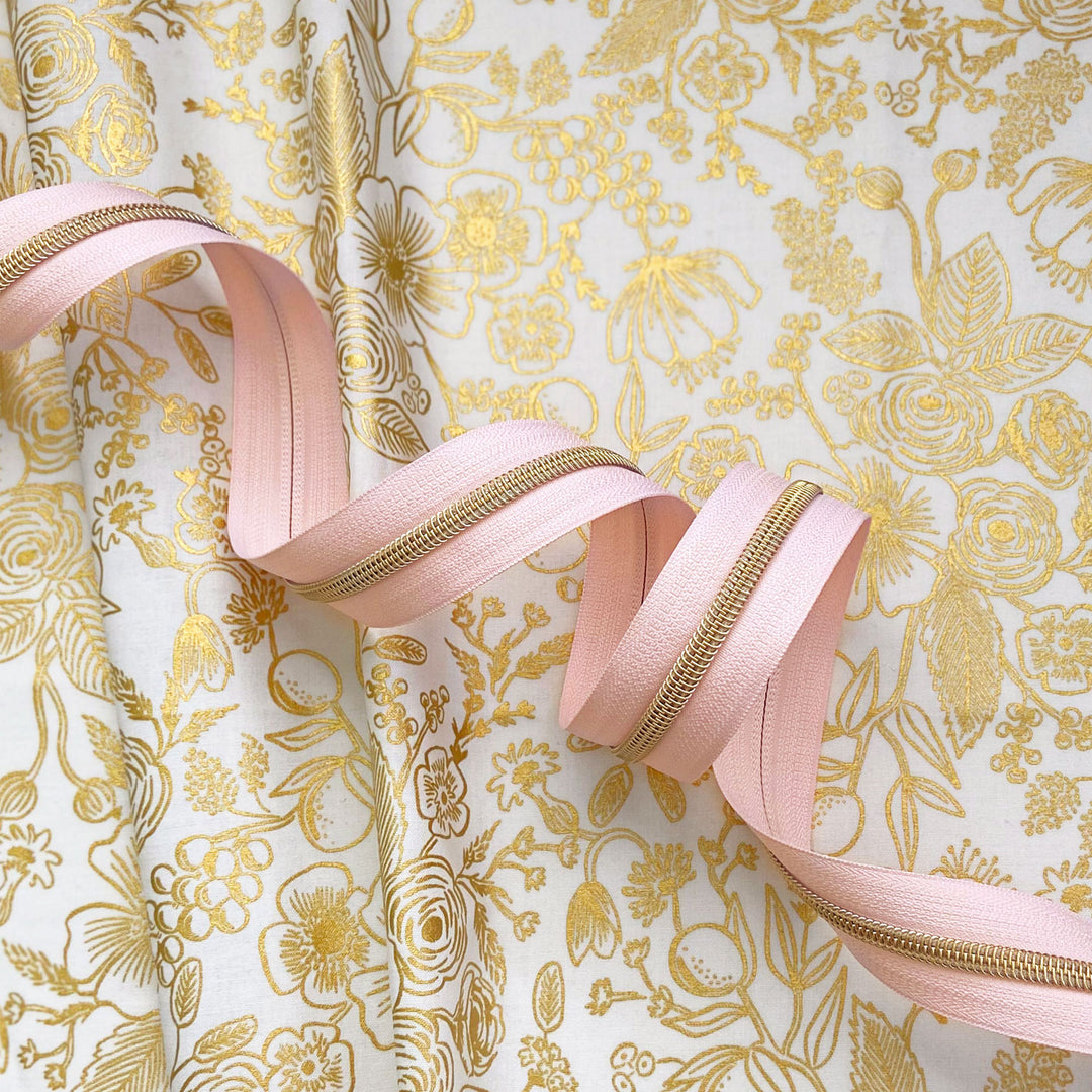 Sweet Blush - #5 Gold Nylon Coil Zipper Tape