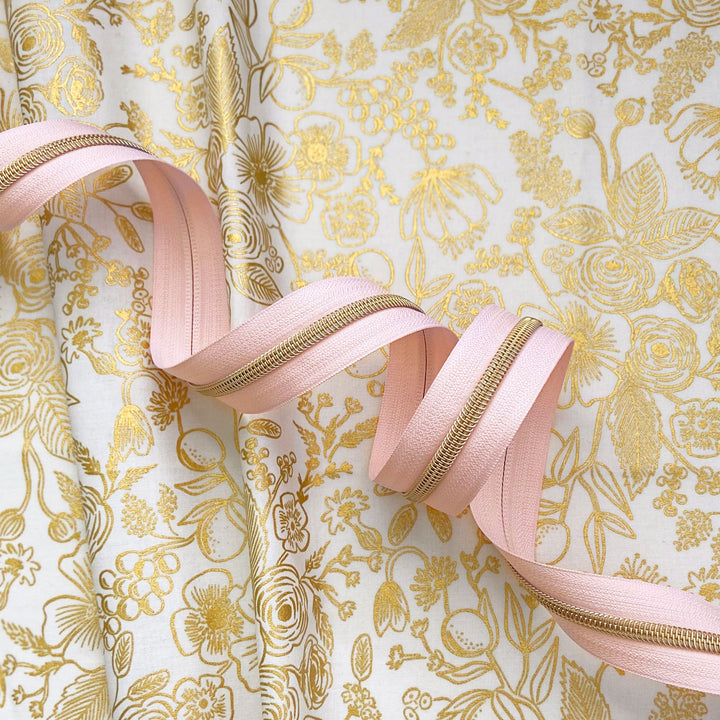 Sweet Blush - #5 Gold Nylon Coil Zipper Tape