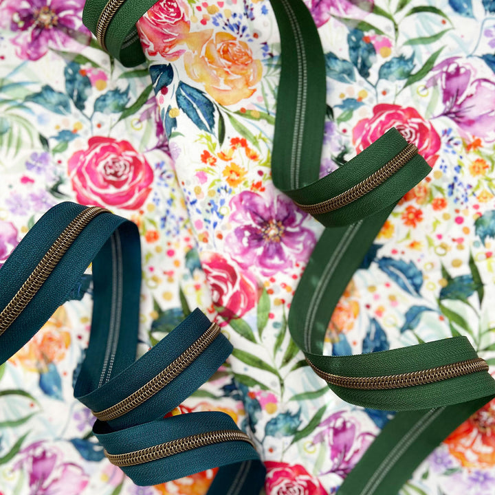 Turquoise - #5 Bronze Nylon Coil Zipper Tape