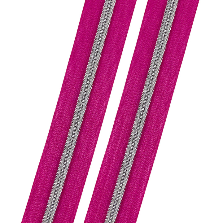 Valentine - #5 Silver Nylon Coil Zipper Tape