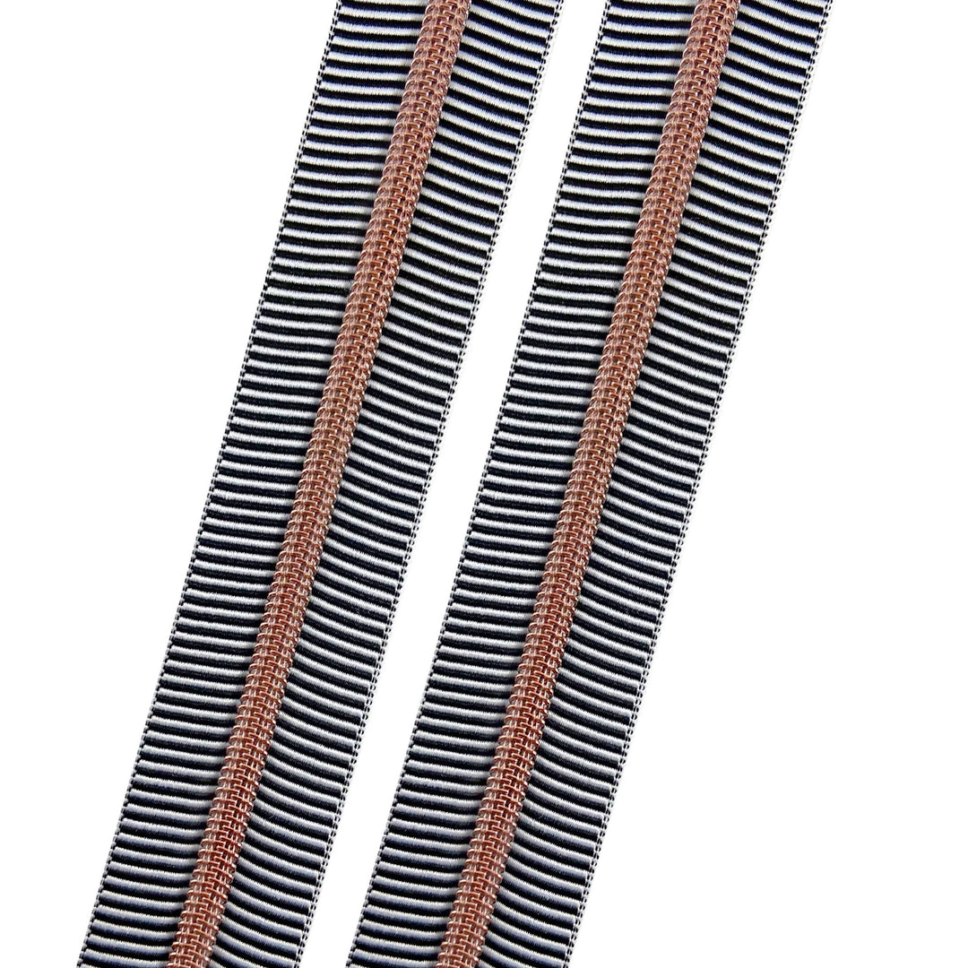 Zebra Stripes - #5 Rose Gold Nylon Coil Zipper Tape