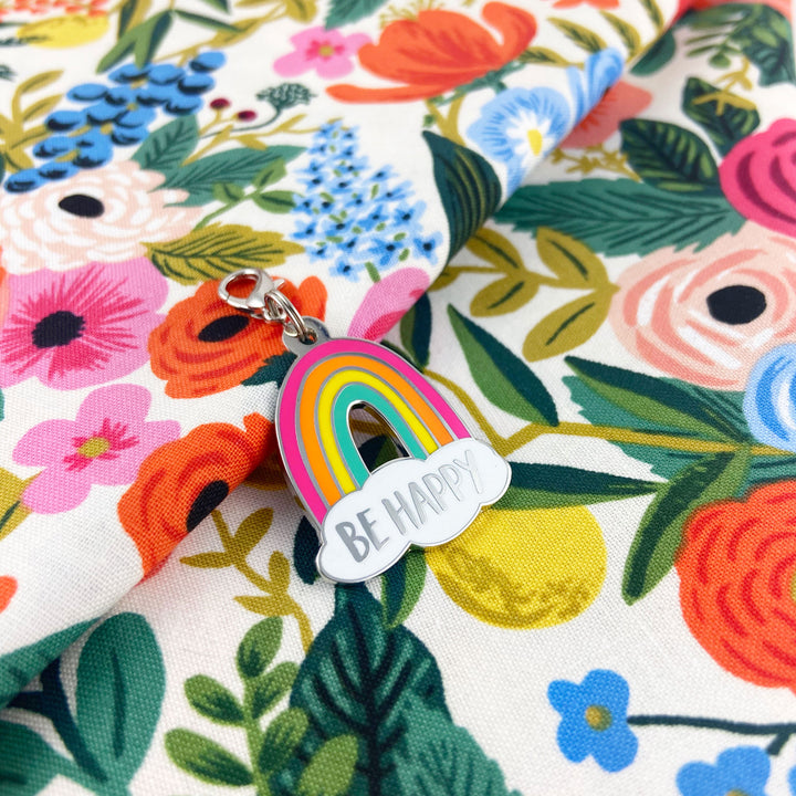 Be Happy Rainbow Zipper Charm