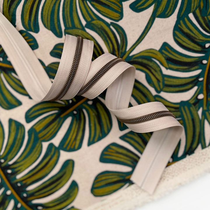 Beige - #5 Bronze Nylon Coil Zipper Tape