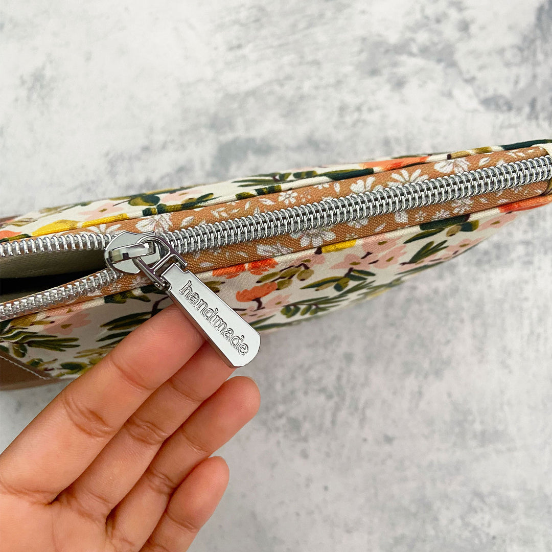 Floret in Mustard - #5 Silver Nylon Coil Zipper Tape