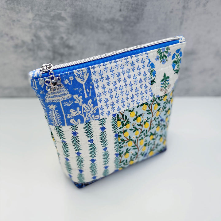 Garden Blue - #5 Silver Nylon Coil Zipper Tape
