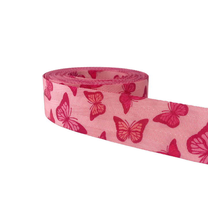 Pink Butterfly - Printed Webbing
