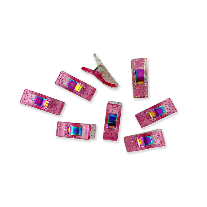 Pink Glitter Sewing Clips - Pack of 25
