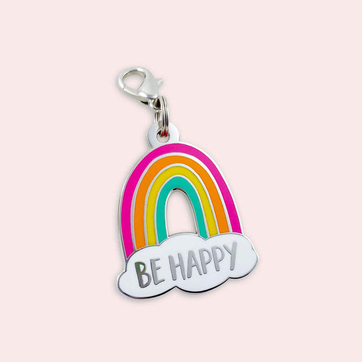 Be Happy Rainbow Zipper Charm